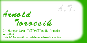 arnold torocsik business card